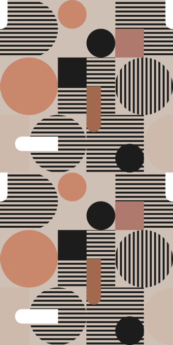 Behang Abstracte compositie van vormen en lijnen