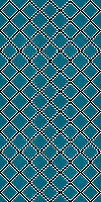 Behang Geometrisch raster in turquoise tinten