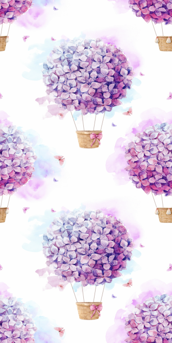 Behang Een compositie van bloemen die ballonnen vormen.