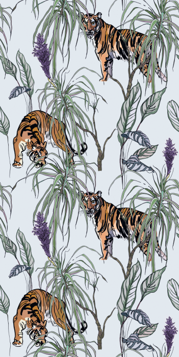 Behang Een elegante compositie van tijgers