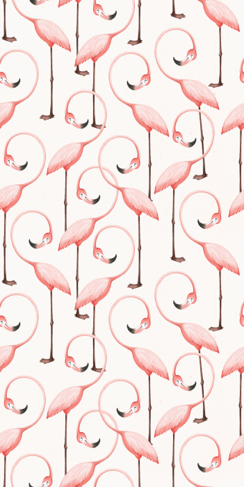 Behang Aquarel van staande flamingo's