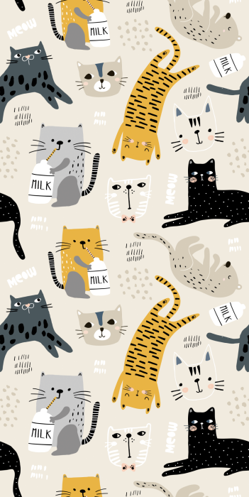 Behang Een humoristische compositie van katten