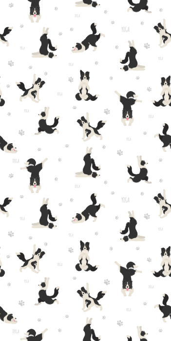 Behang Illustraties met hoog contrast van kleine honden