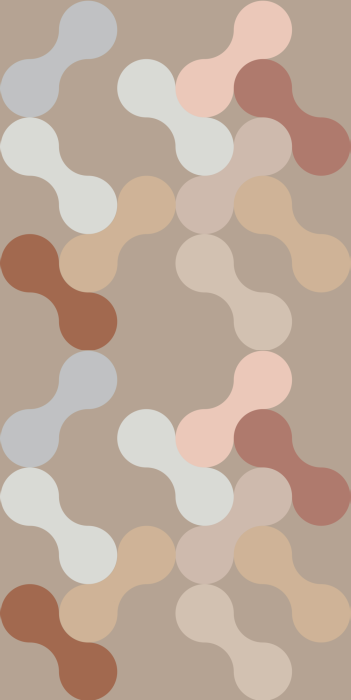 Behang Pastelkleurig patroon met onregelmatige vormen