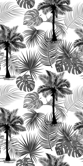 Behang Tropisch patroon met palmbomen