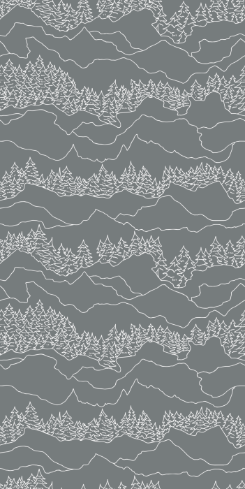 Behang Grijze minimalistische lineaire bergen