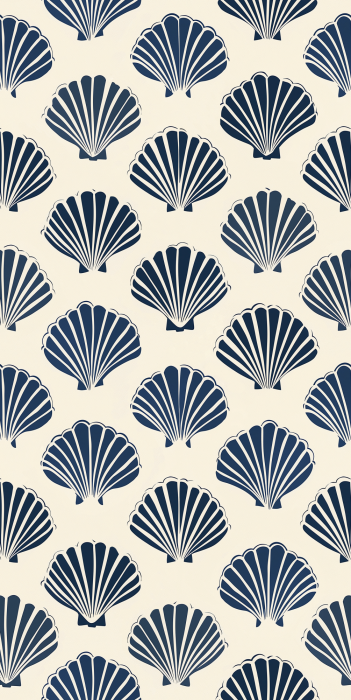 Behang Zeemotief met schelpen