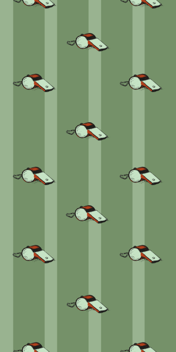 Behang Groen patroon met strepen en een fluitje