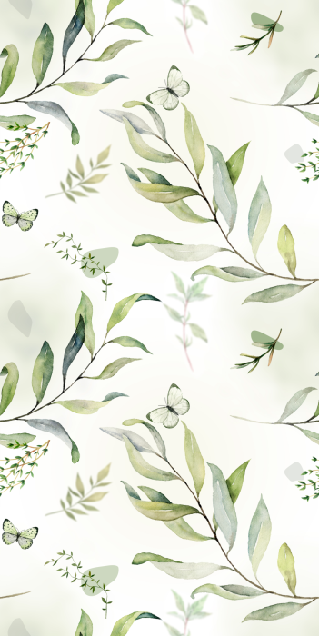 Behang Plantencompositie met vlinders