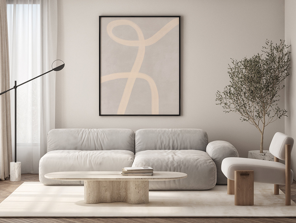 Minimalistische poster met lijn