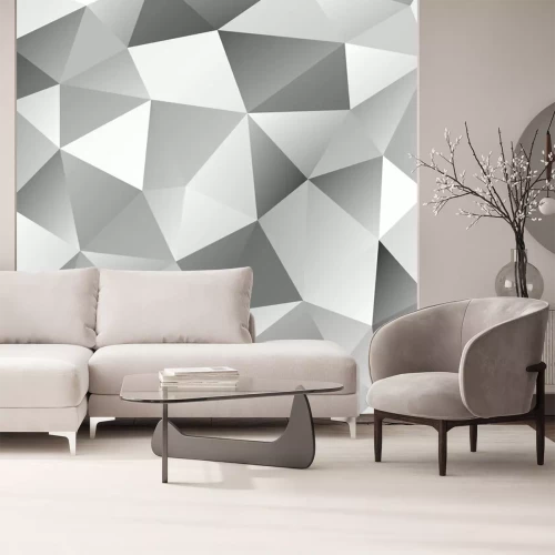 Fotobehang Grijs geometrisch patroon in 3D