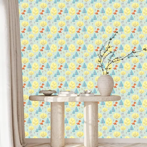 Behang Leuke bosdieren voor kinderen