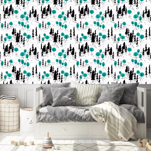 Behang Paden in een abstract bos