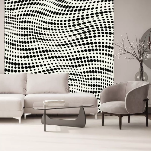 Fotobehang Stippen met optische illusie