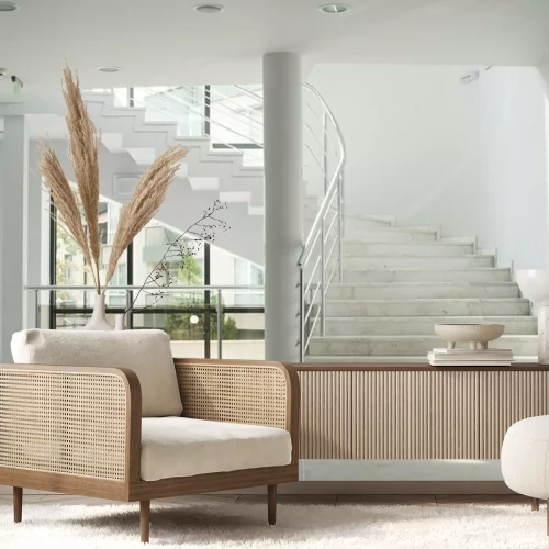 Fotobehang Interieur van een gebouw met witte muren