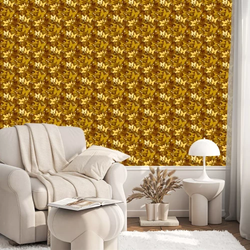 Behang Gele vlinders