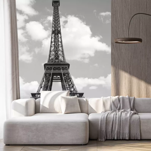 Fotobehang Parijs zwart-witte toren