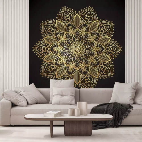 Sticker Vector sier Lotus bloem, etnische kunst, Patroon Indische Paisley. Hand getekende illustratie geïsoleerd. Uitnodiging. Gouden stickers, flash tijdelijke tattoo, mehndi en yoga design