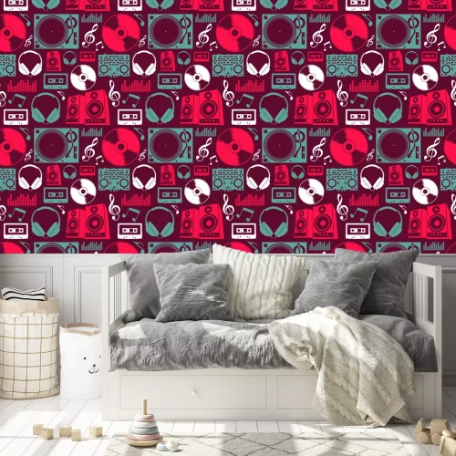 Behang Muziek iconen naadloze patroon