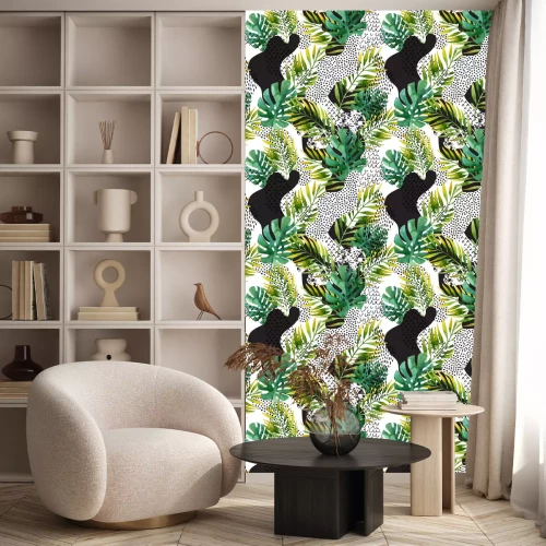 Behang Abstracte zomer tropische bladeren achtergrond.