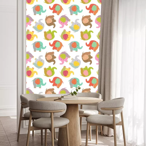 Behang Olifanten met kleurrijke patronen
