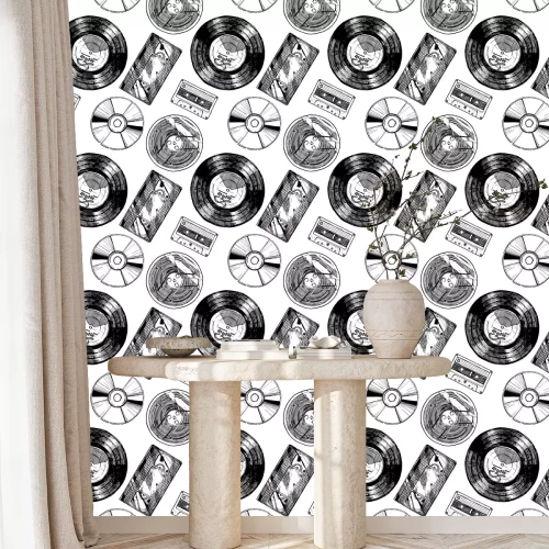 Behang Patroon met audio- en videobedrijven