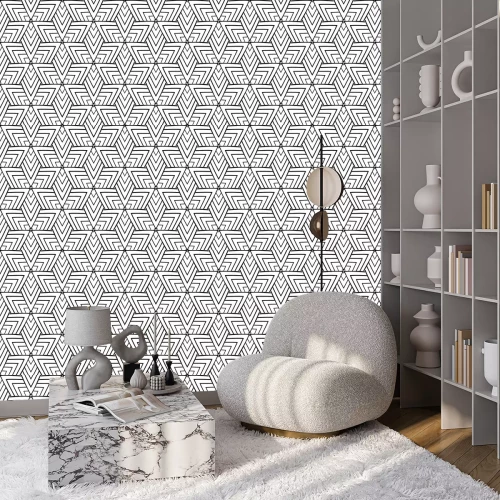 Behang Geometrische abstracties van de jeugdmuur