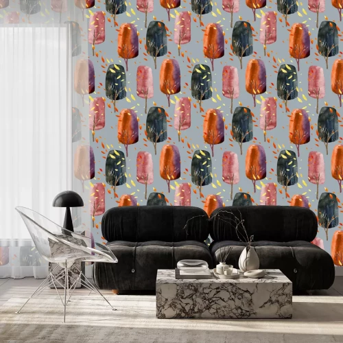 Behang Waterverfbos in herfstkleuren