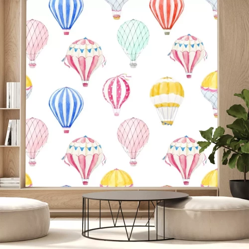 Sticker Veelkleurige ballonnen op een witte achtergrond