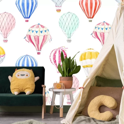 Sticker Veelkleurige ballonnen op een witte achtergrond