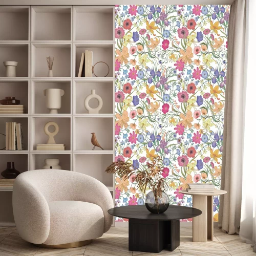 Behang Mooi naadloos bloemenpatroon. Bloem vector illustratie. Gebied van bloemen