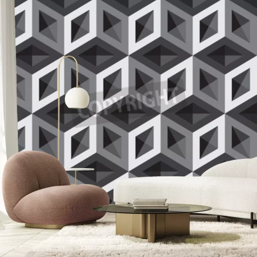 Fotobehang 3D patroon van kubussen