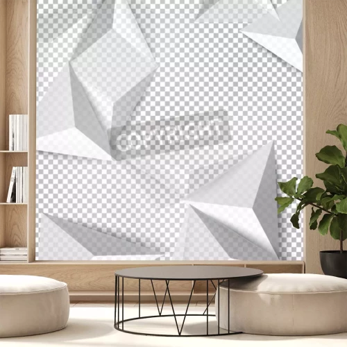 Fotobehang 3D piramiden op een achtergrond van vierkanten