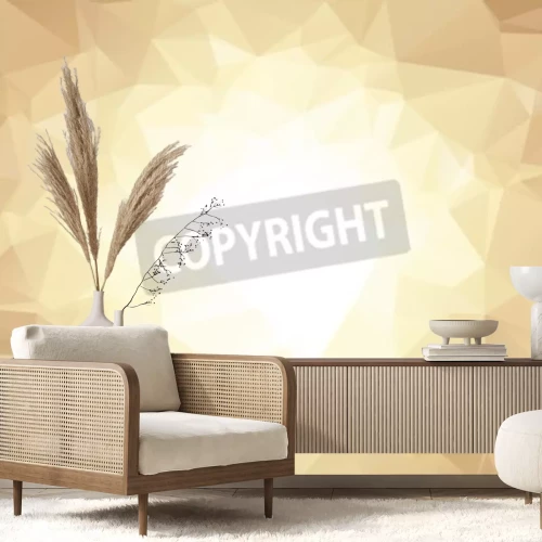 Fotobehang Verlicht beige mozaïek