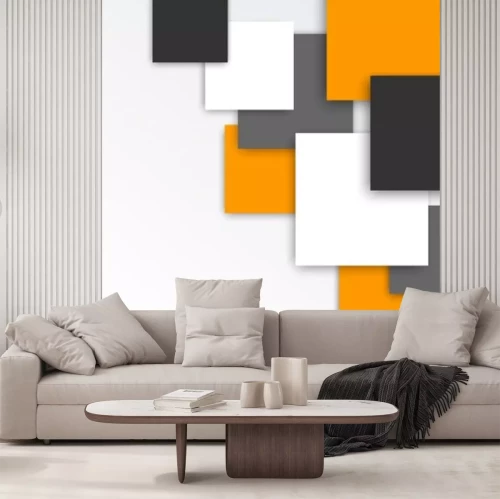 Fotobehang Driedimensionaal vierkant patroon