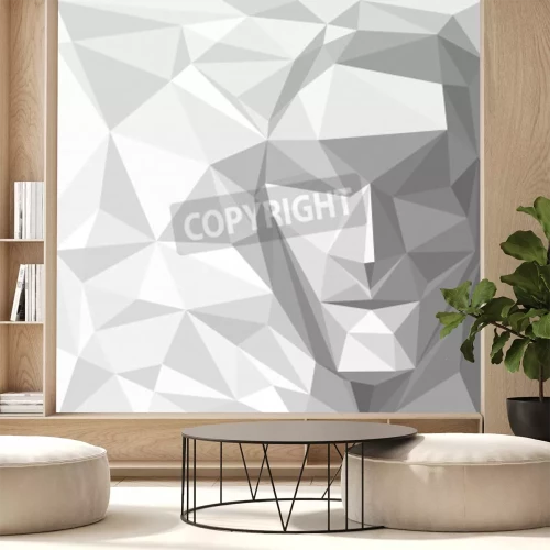 Fotobehang Geometrische 3D vorm met een gezicht