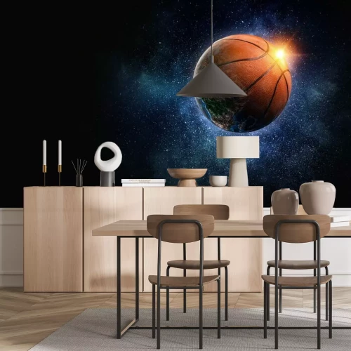 Fotobehang Basketbalbal in de ruimte