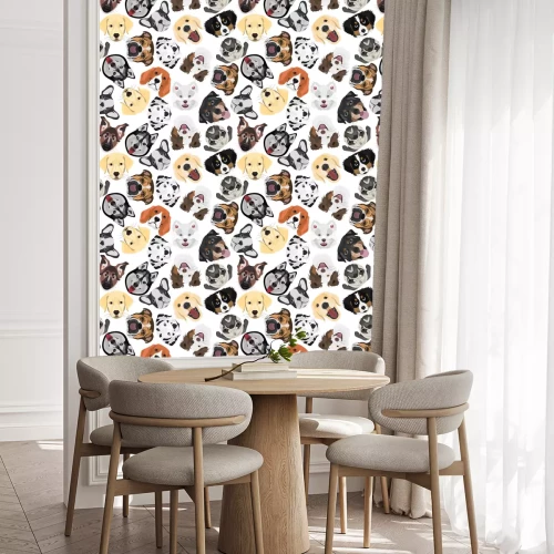 Behang Geïllustreerde hondenkoppen