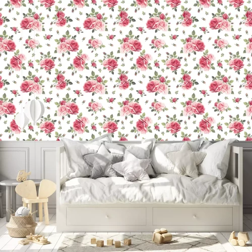 Behang Rozen in tinten van roze romantische afbeelding