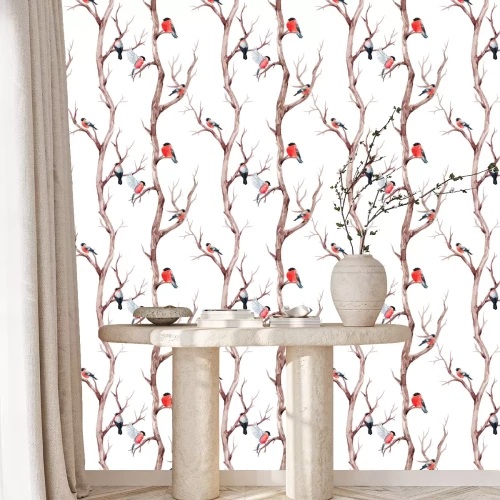 Behang Vogeltjes fluiten op de takken