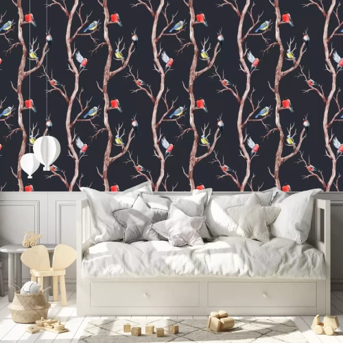 Behang Vogels midden in de nacht