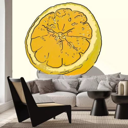 Sticker Citroen gesneden in halve moderne illustratie