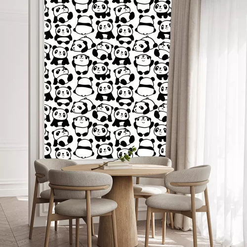 Behang Minimalistisch patroon met panda's
