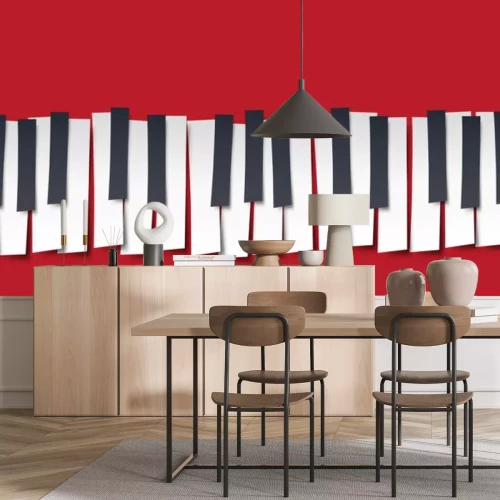 Sticker piano - musique - clavier - symbole - grafique - affiche - clavier de piano - fête de la musique