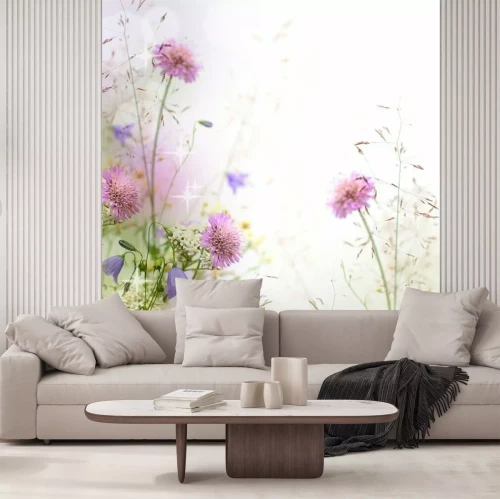 Sticker Veld bloemen op vintage illustratie