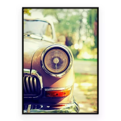 Poster Koplamp van een oude auto