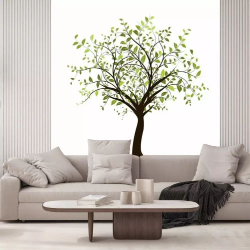 Sticker Vecteur serie, arbre vectoriel fond blanc - groene boom op wit