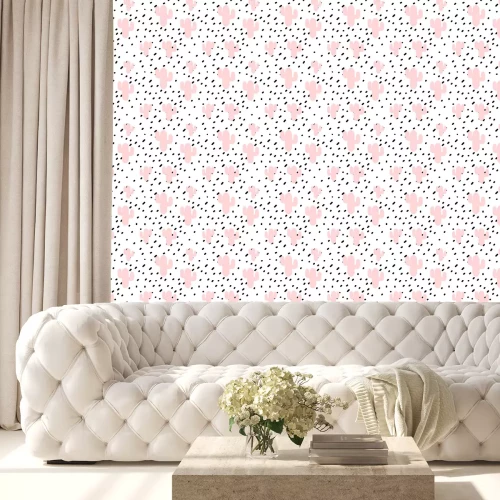 Behang Pastel cactussen voor meisjes