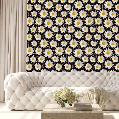 Behang Madeliefjes en noten