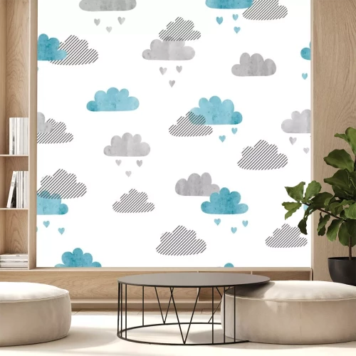 Sticker Regen van pastelkleurige hartjes